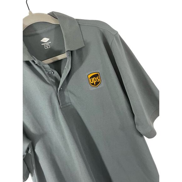 UPS Small Gray Polo Shirt Uniform Work Embroidered Logo Shipping Employee Men - Picture 1 of 6